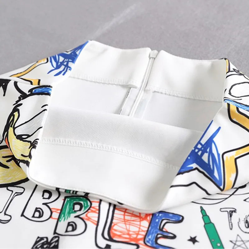High Waist Cartoon Print Slim Skirts