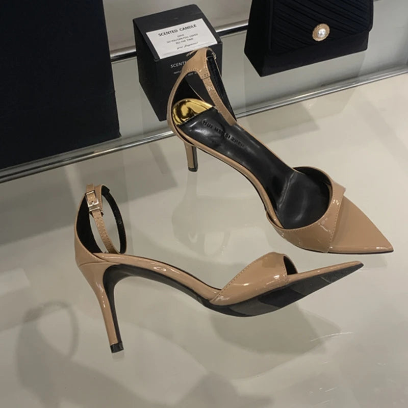 Pointed Toe Ankle Strap Thin High Heel