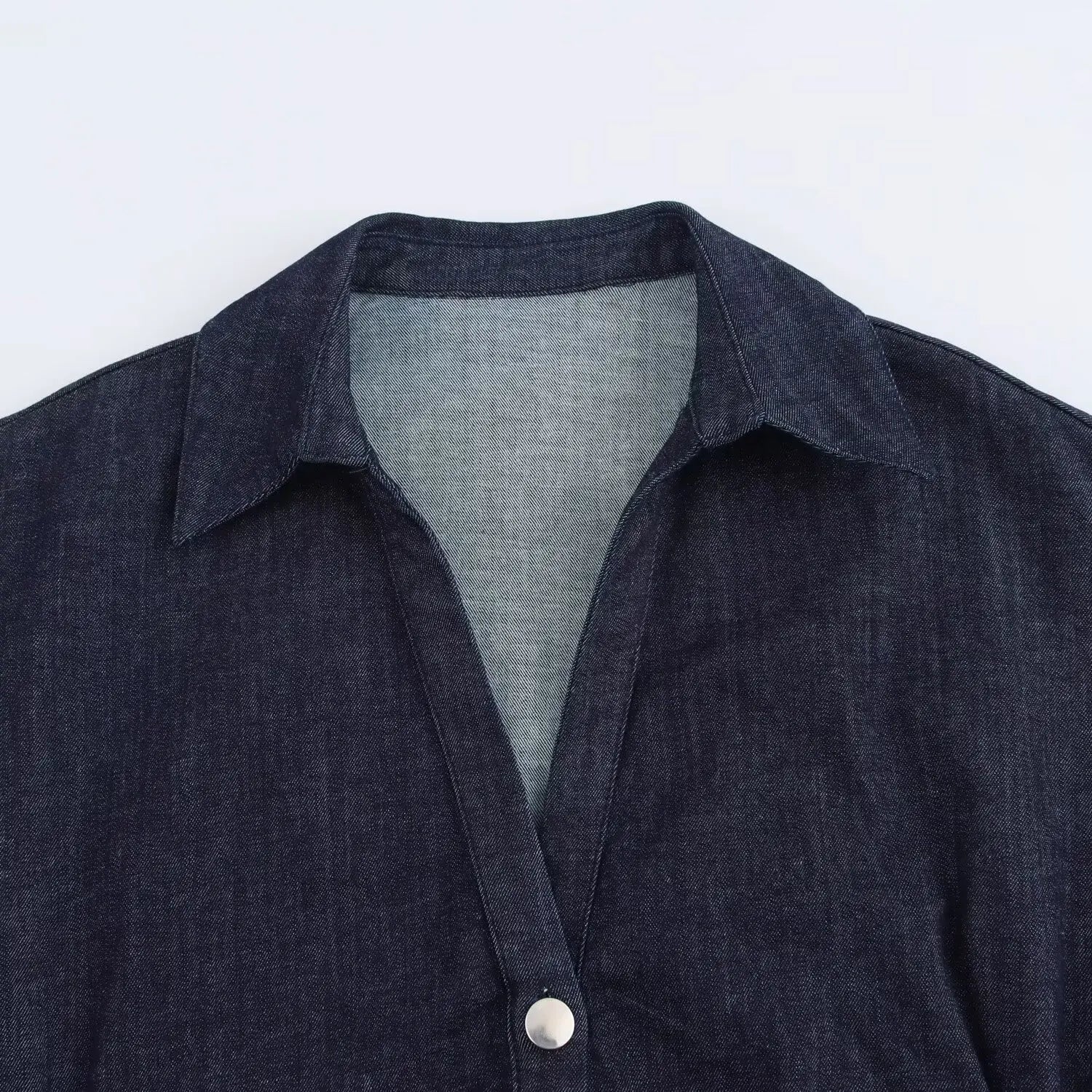 Denim Midi Dress Button-Up