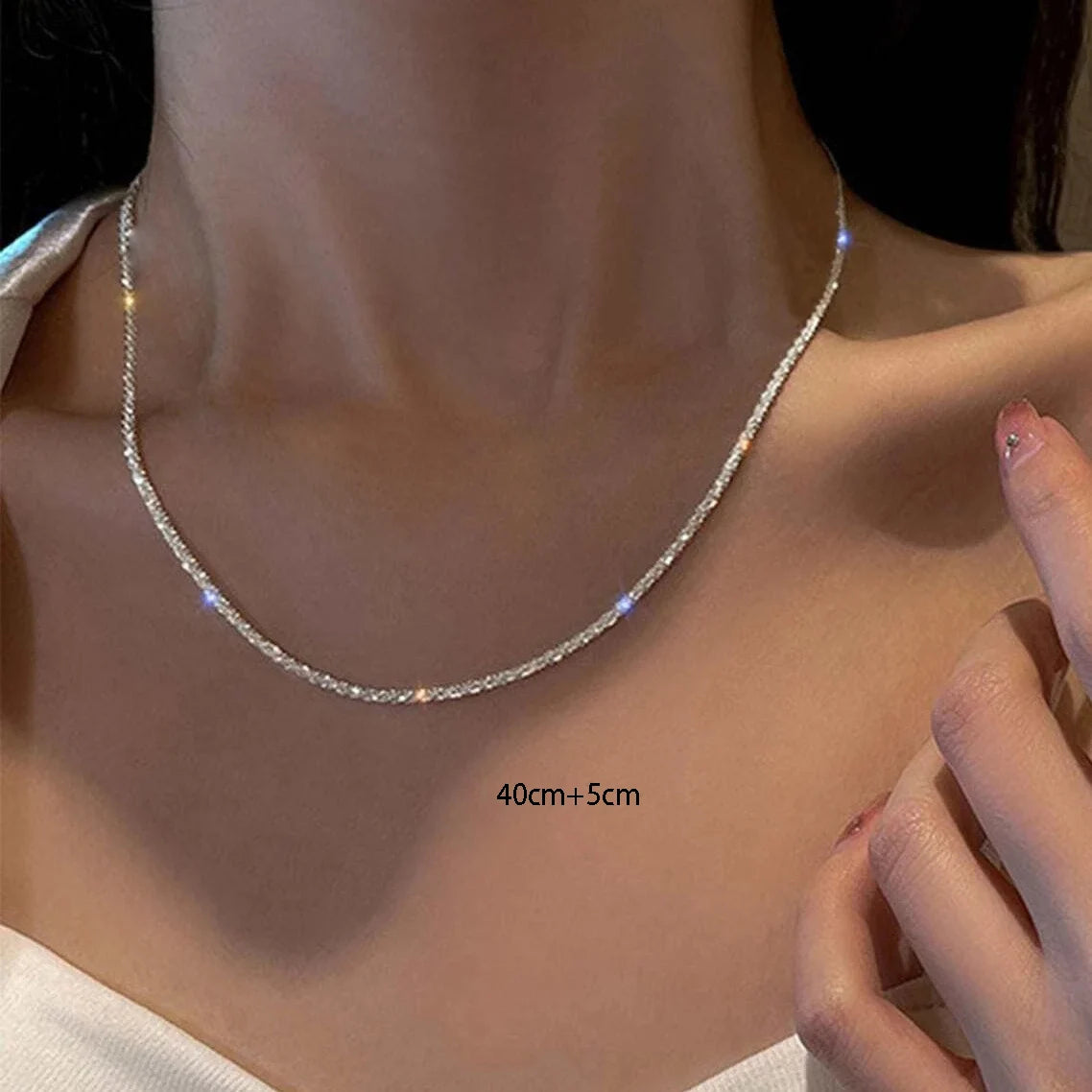 Sparkling Clavicle Chain Choker Necklace