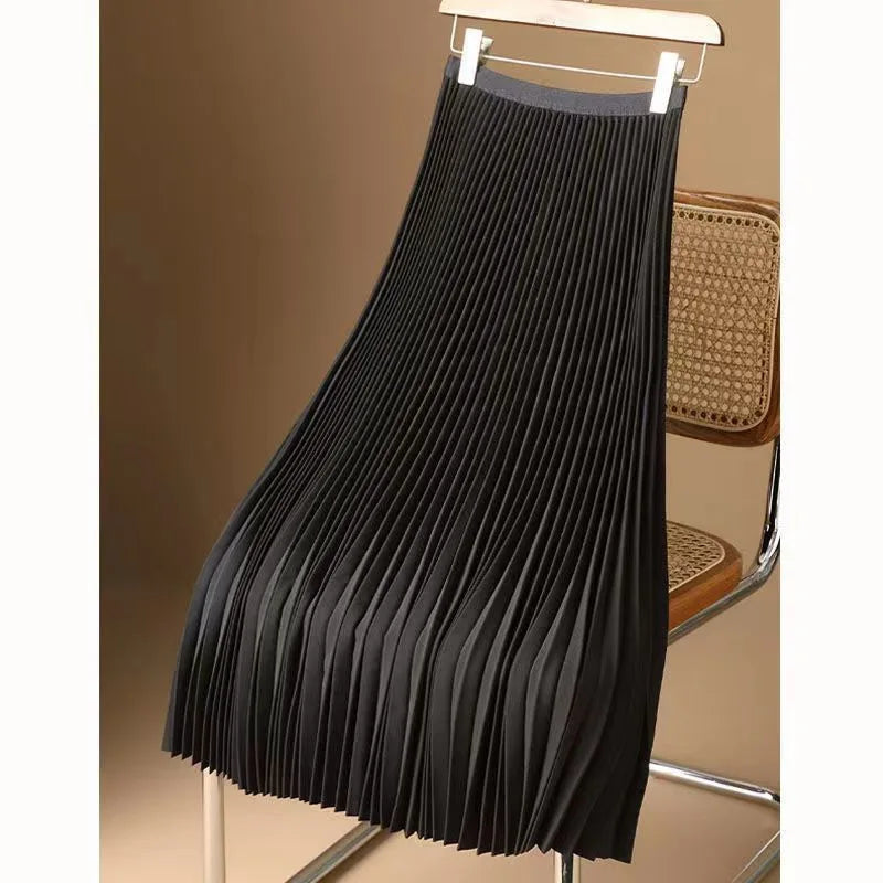 Waist Pleated Midi Skirts