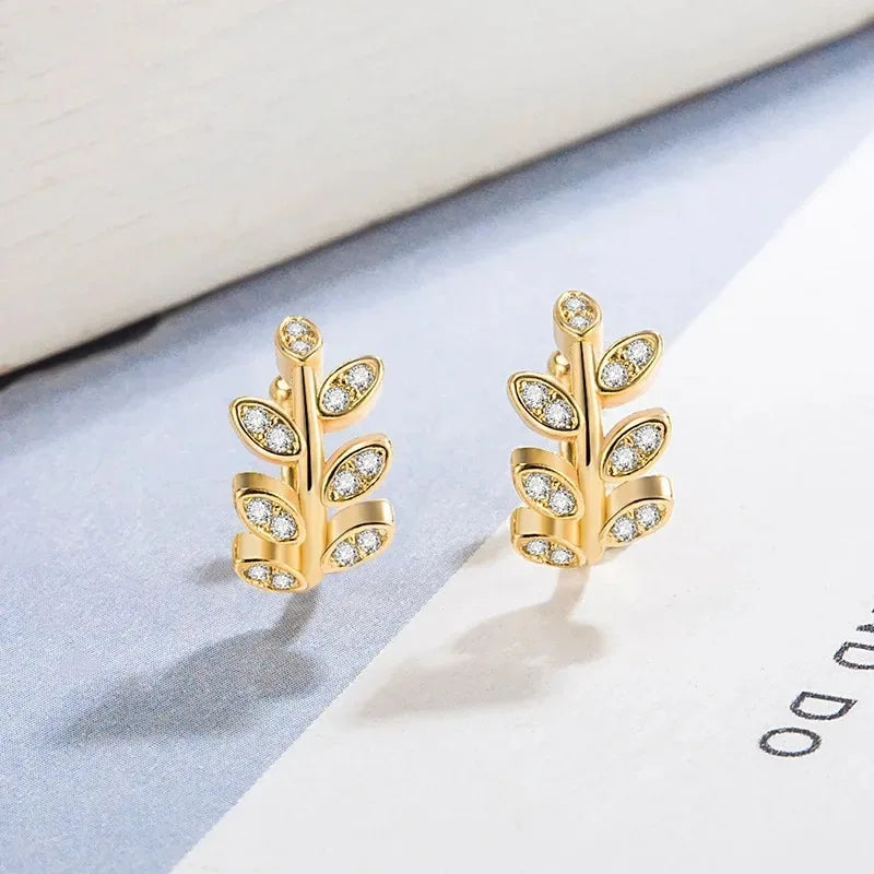Metal Leaf Earcuff Clips On Earrings
