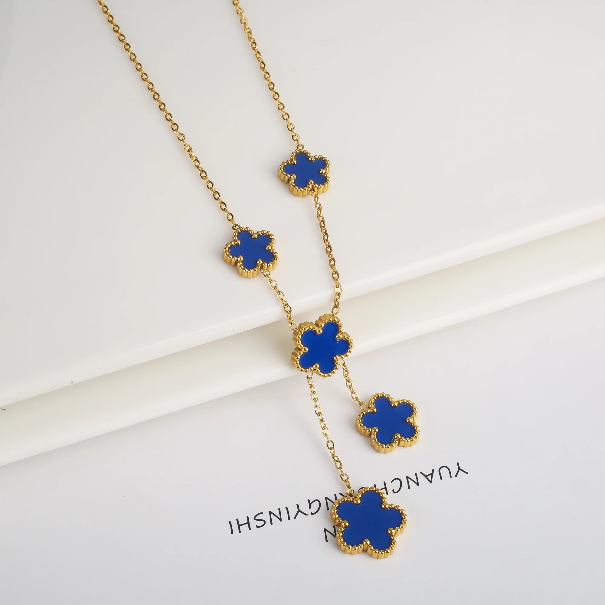 Stainless Steel Laser Five Leaf Flower Adjustable Clover Bracelets