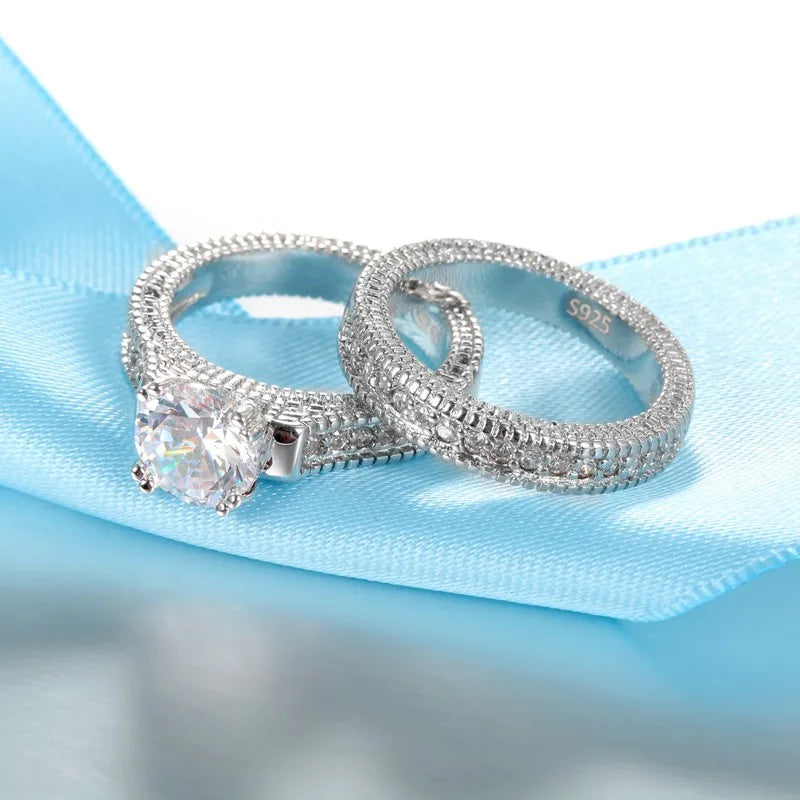 Sterling Silver Shiny Cubic Zircon Stone Ring
