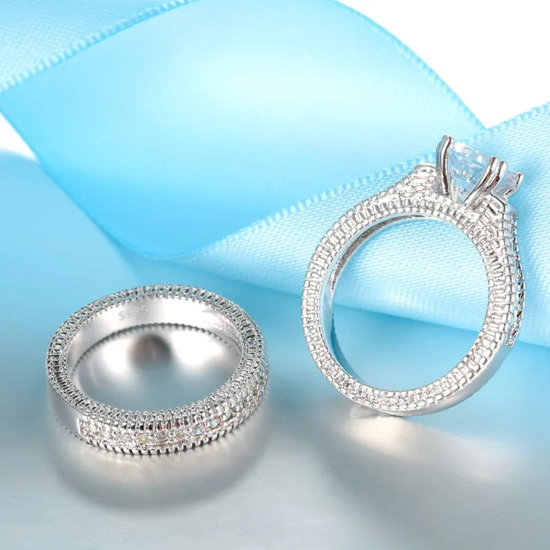 Sterling Silver Shiny Cubic Zircon Stone Ring