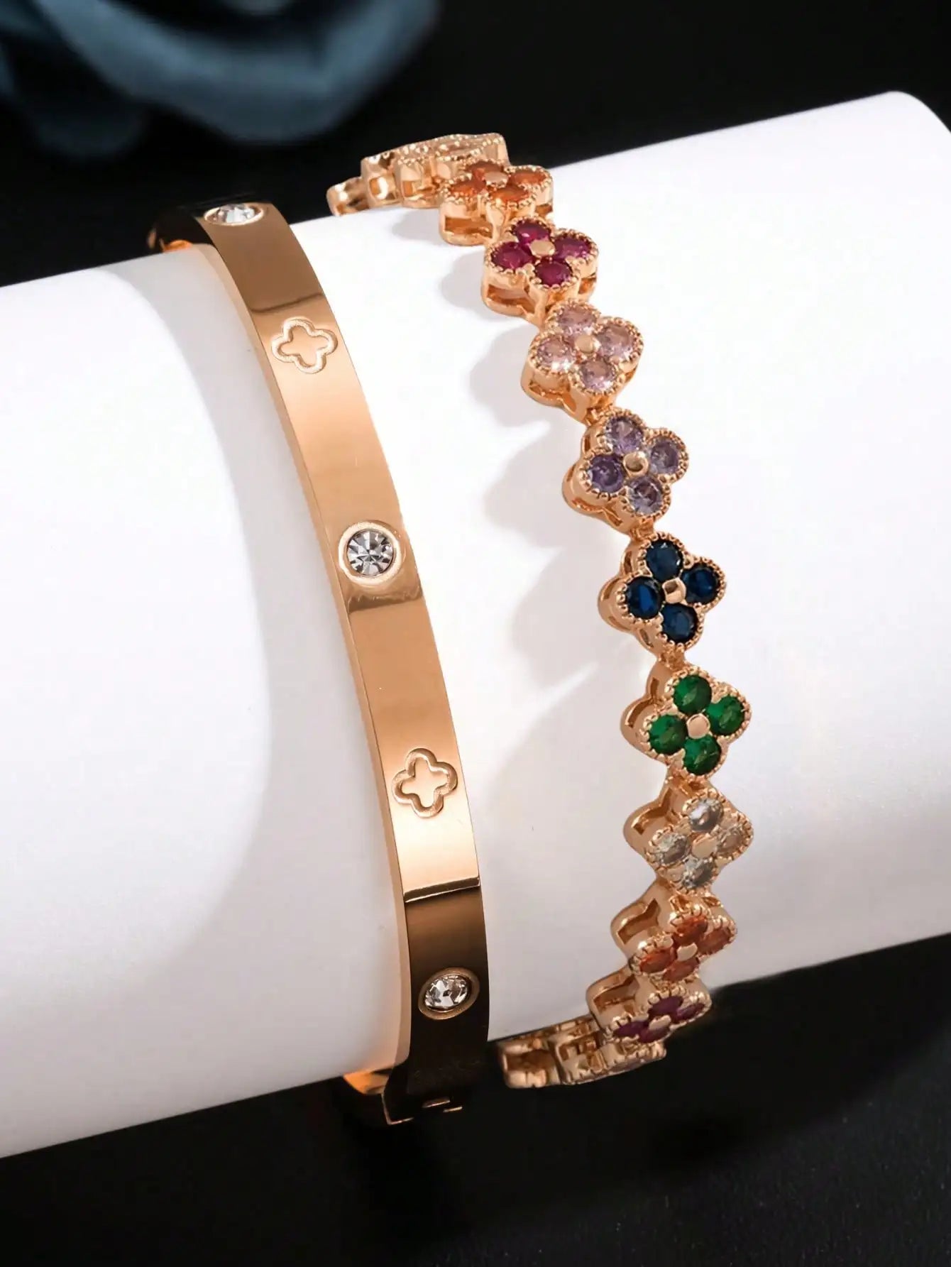 Stainless Steel Shining Zircon Inlaid Charm