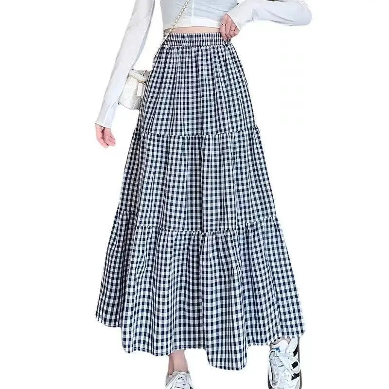 Checkered High Waist Skirts