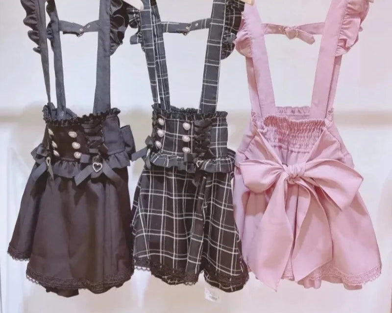 Retro Bow Pearl Buckle With Lace A-Line Mini Skirts