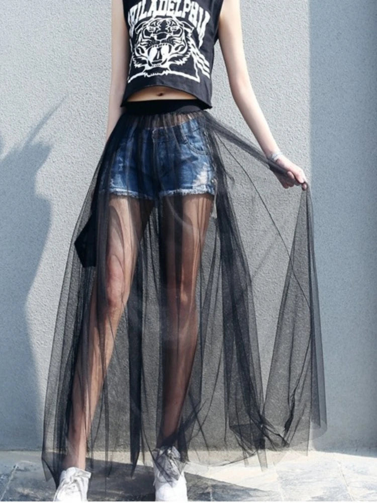 Long Lace Transparent Skirts