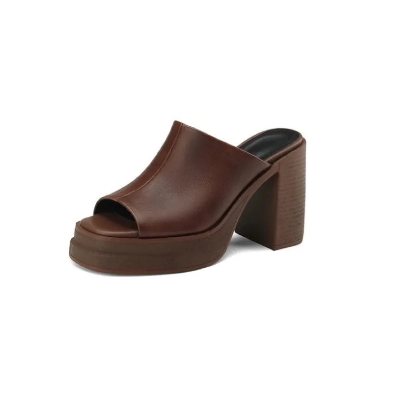 High Heels Thick Bottom Round Head Open Toe Sandals