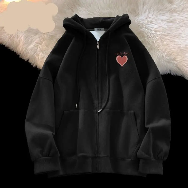 Loose Fit Hooded Zip-Up Jacket