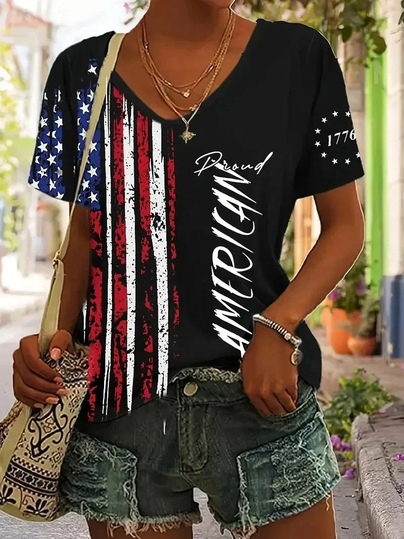 Printed V-Neck T-Shirts