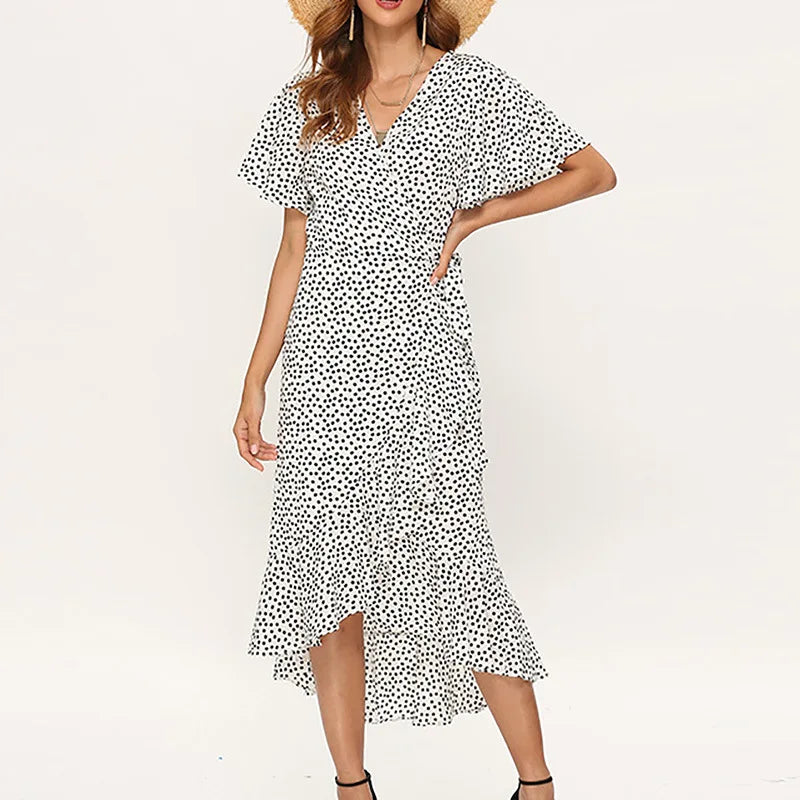 Floral Print Boho Maxi Dress Long Chiffon