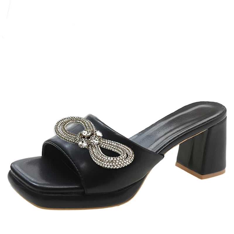 Chunky Heels Platform Flip Flops