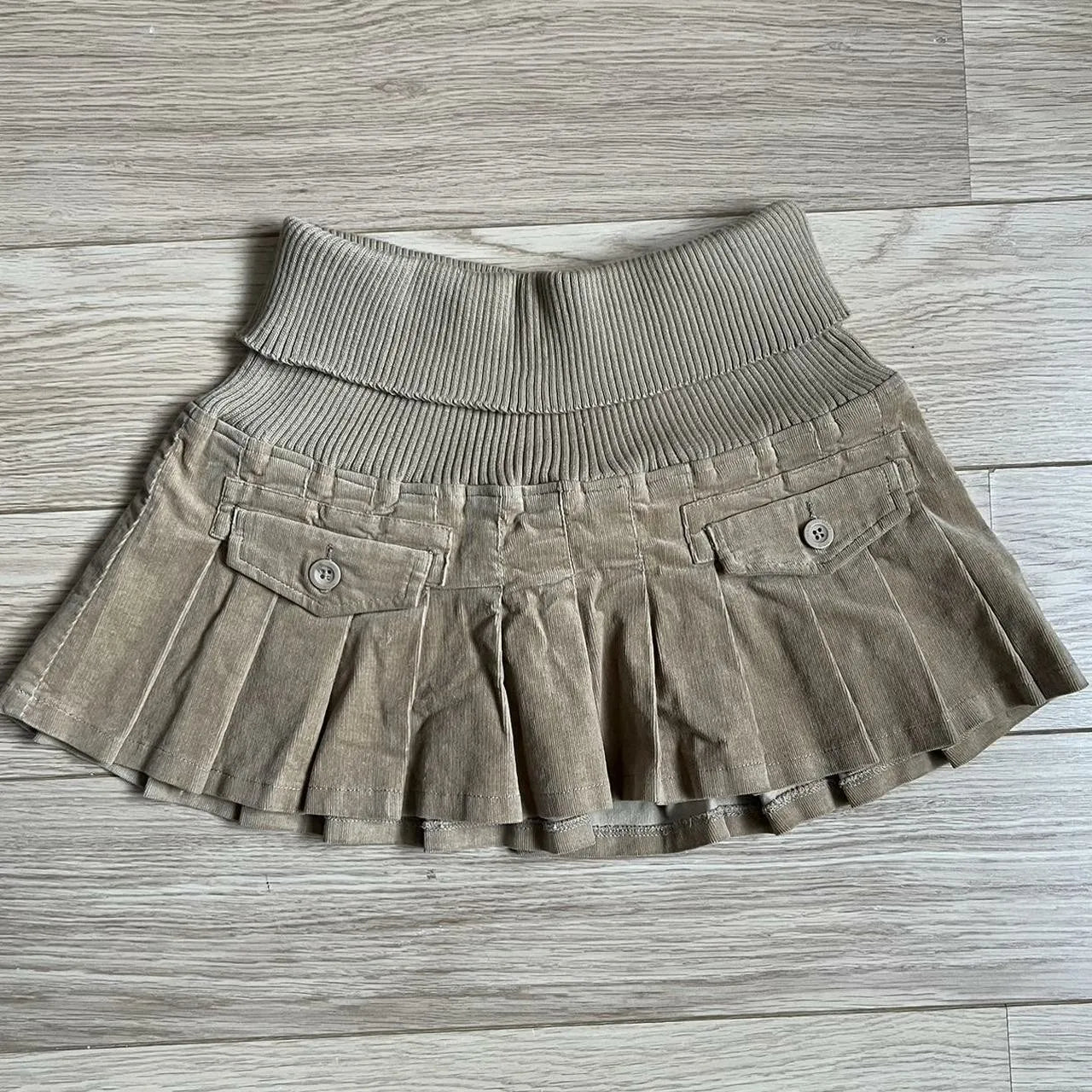 Ribbed Stretchy Waistband Mini Skirts