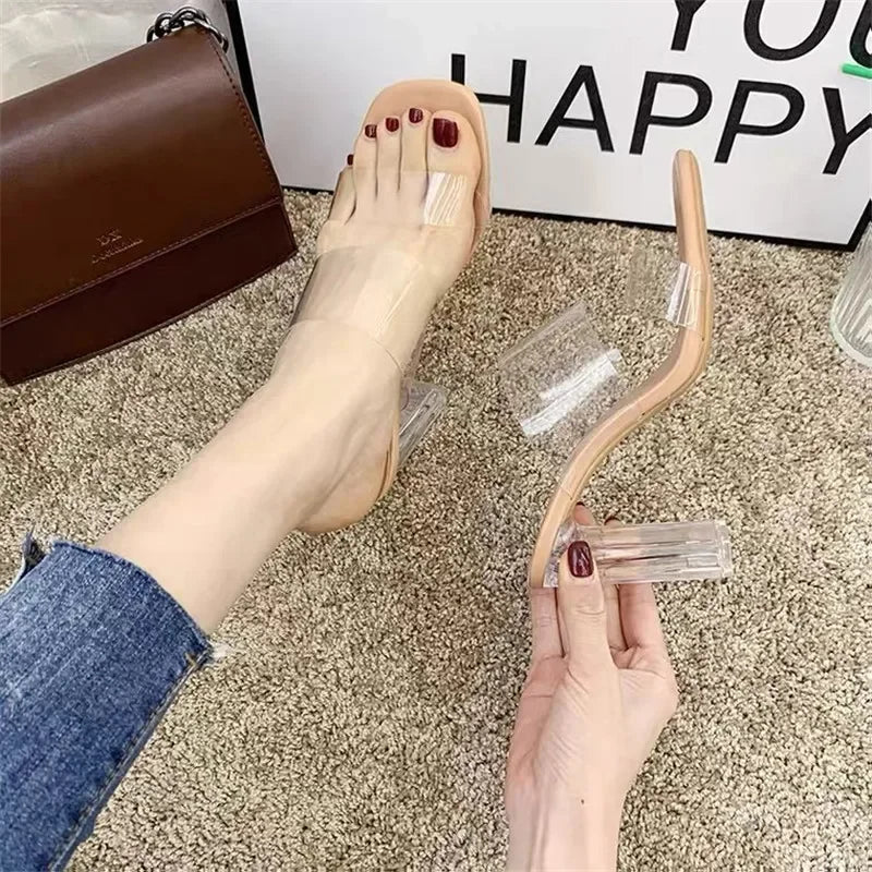 Open Toe Transparent High Heels