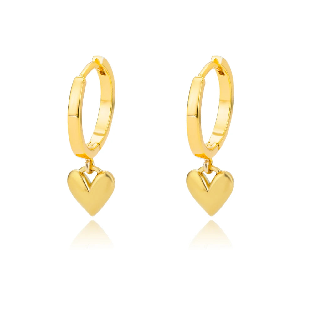 Stainless Steel Hollow Zircon Heart Earrings