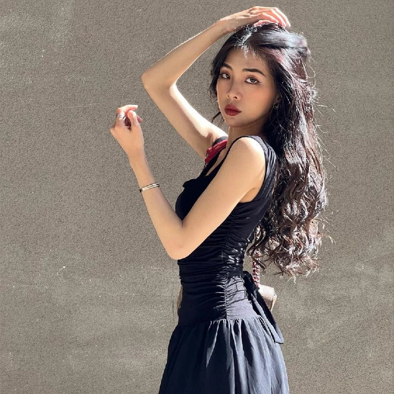 Elegant Long Ruched Bodycon Maxi Dress