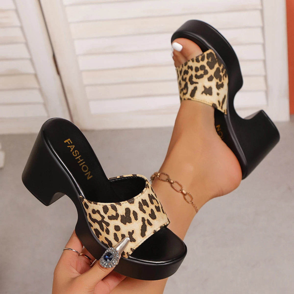 Open-Toe Thick Platform Flip Flops