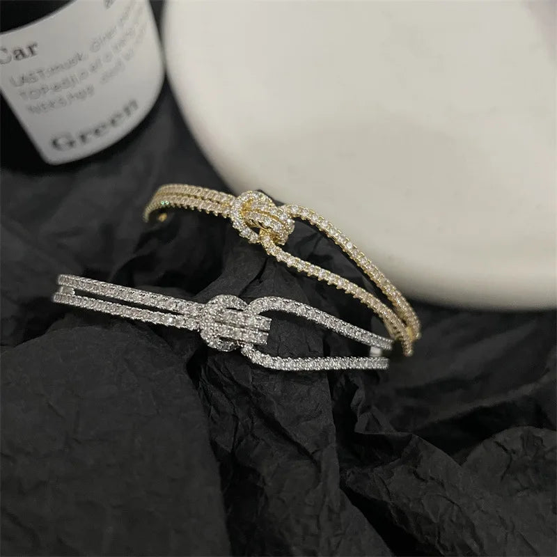 Zircon Knot Bracelet Bangles