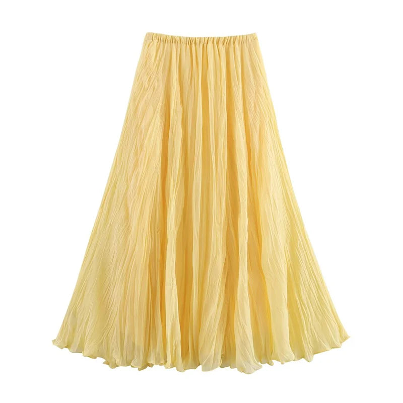 Crinkle Midi Skirts