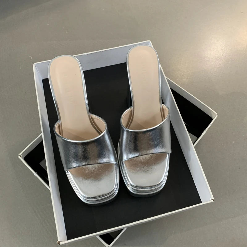 Block Heels Slippers