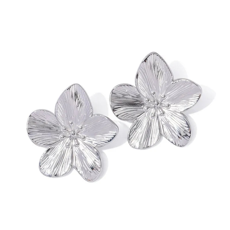 Gold Plated Flower Stud Earrings
