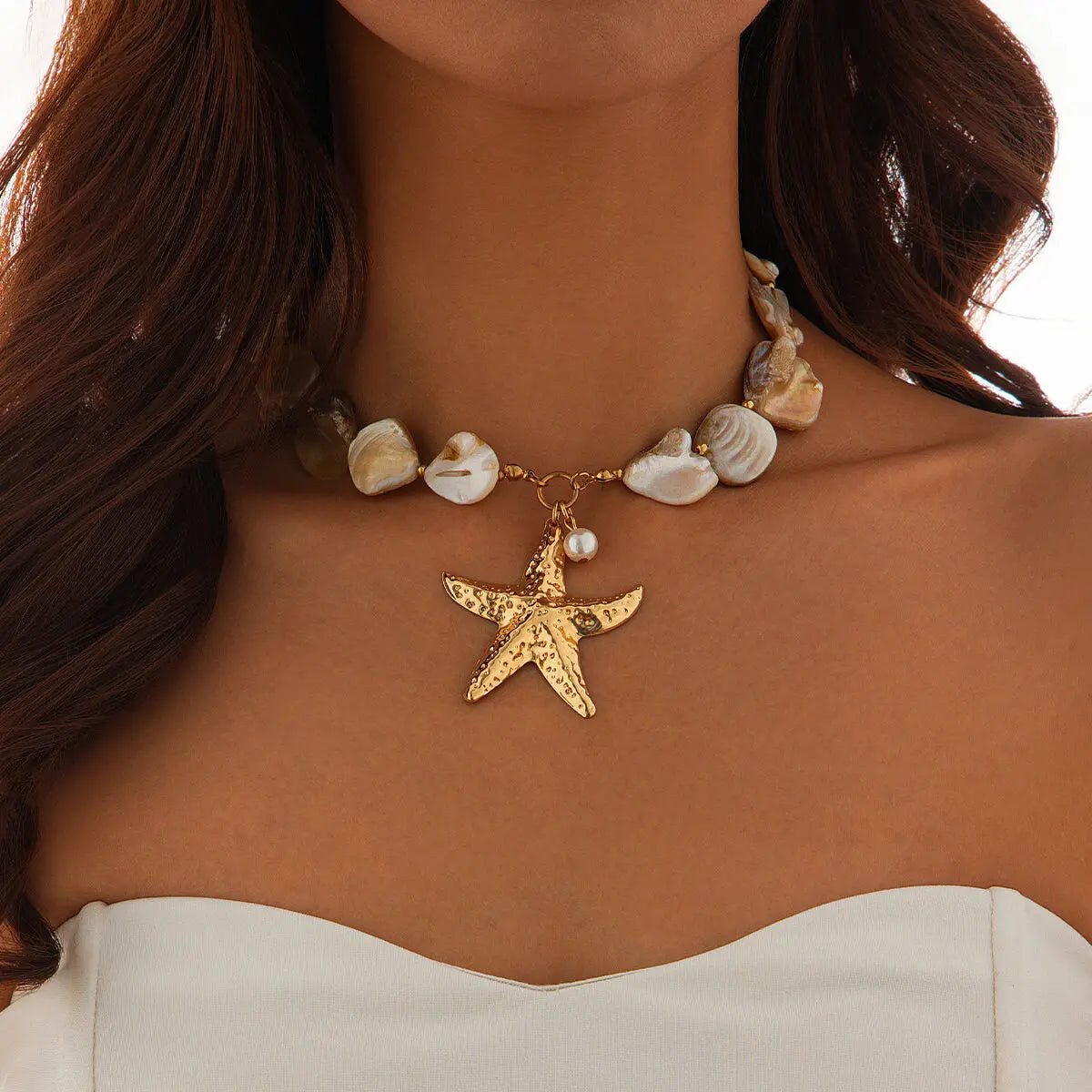 Starfish Beaded Choker Necklace