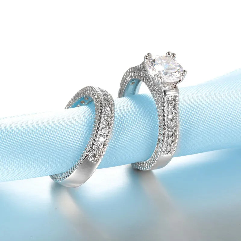 Sterling Silver Shiny Cubic Zircon Stone Ring