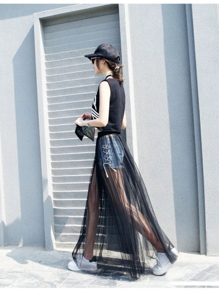 Long Lace Transparent Skirts