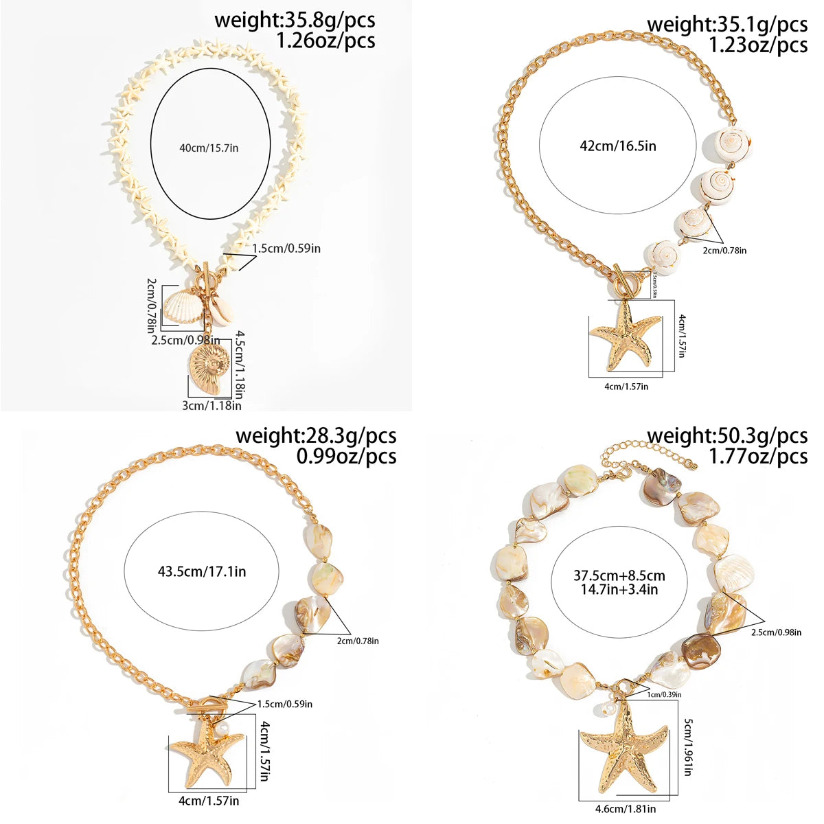 Starfish Beaded Choker Necklace