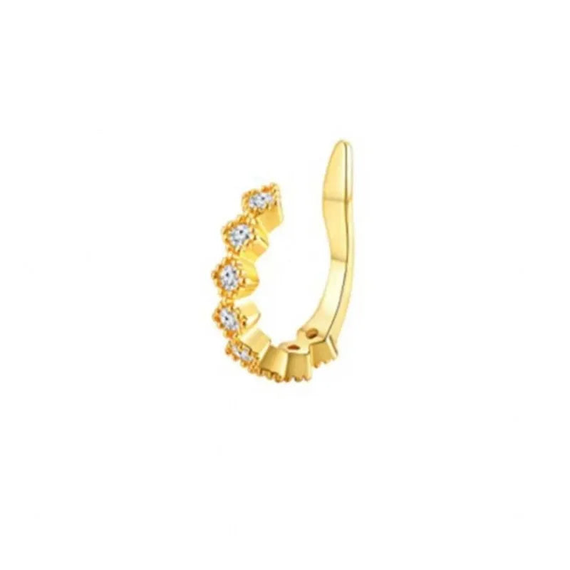 Metal Leaf Earcuff Clips On Earrings