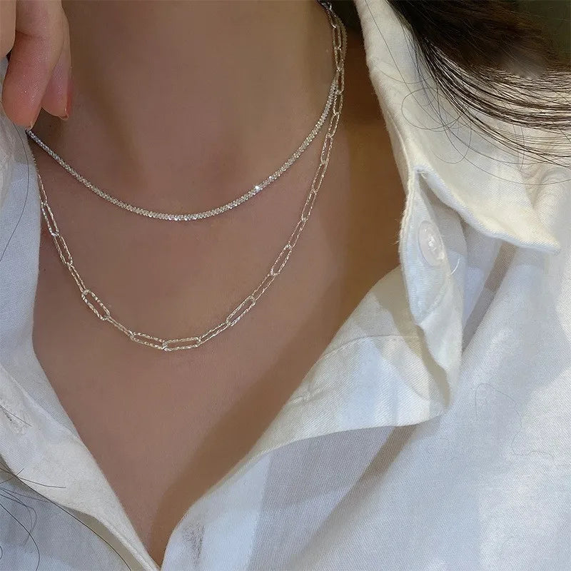 Sparkling Clavicle Chain Choker Necklace