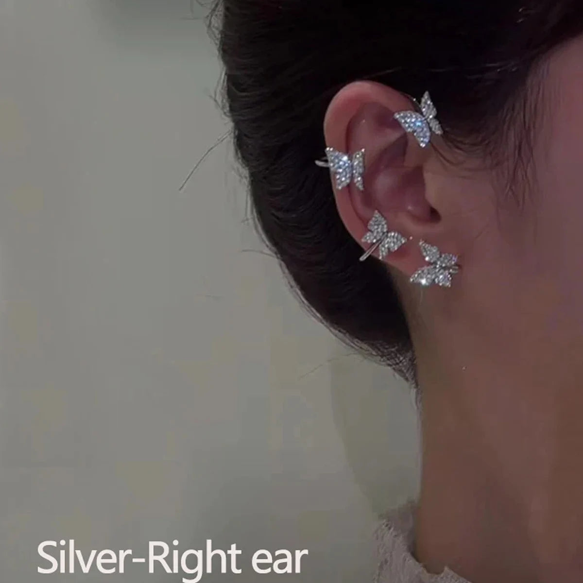 Sparkling Butterfly Ear Clips Without Piercing