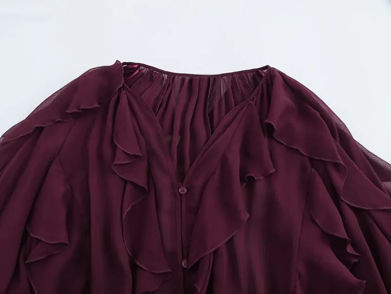 Ruffle Womens Top