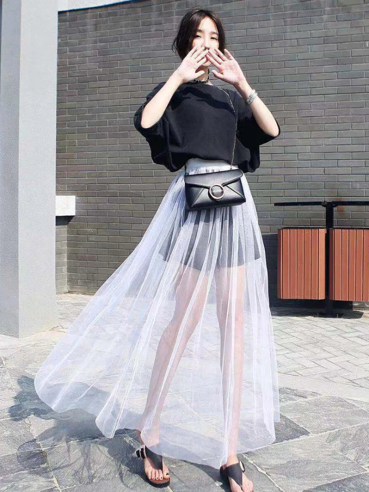 Long Lace Transparent Skirts