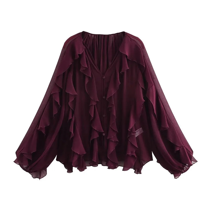 Ruffle Womens Top