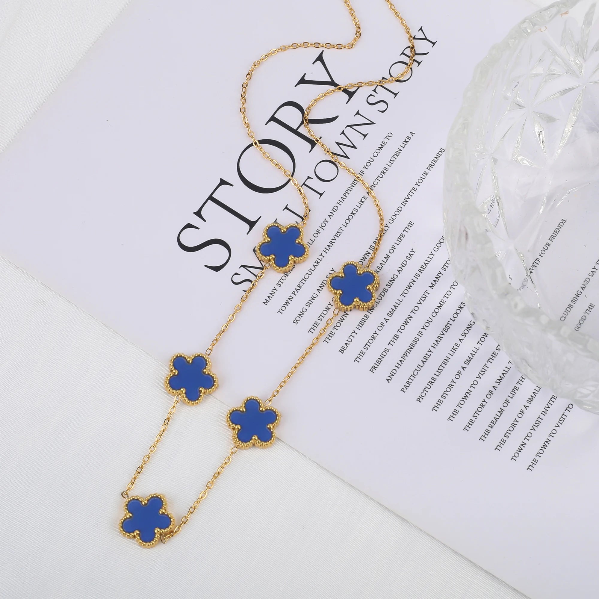 Stainless Steel Laser Five Leaf Flower Adjustable Clover Bracelets