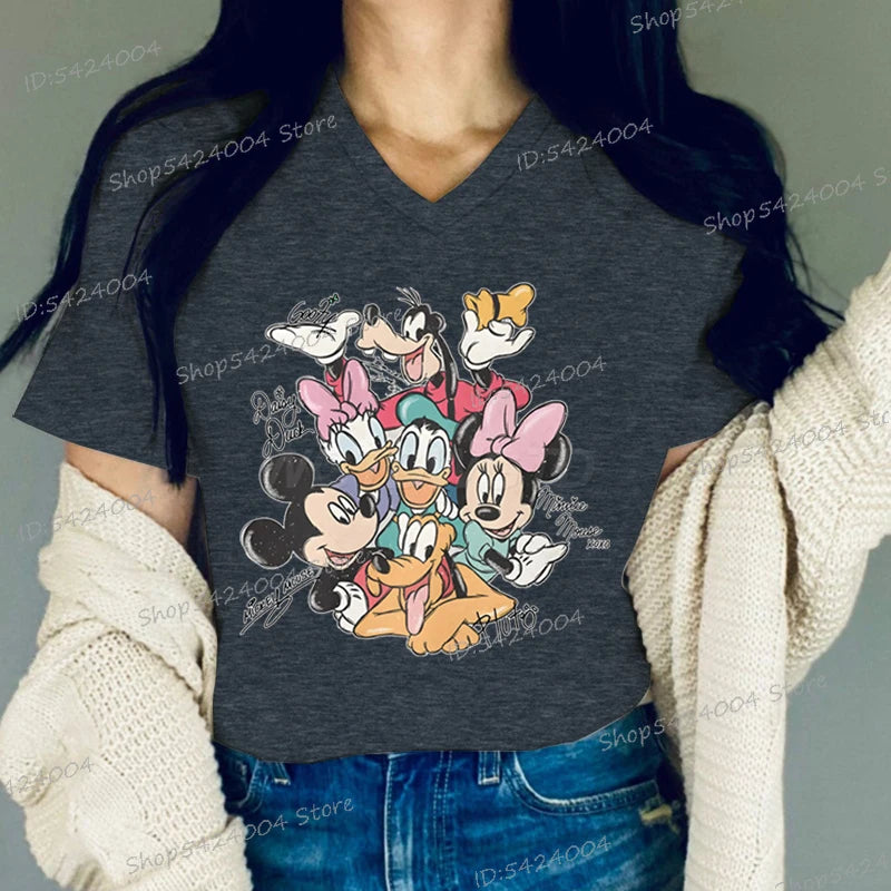 Mickey Trend V Neck T-shirts