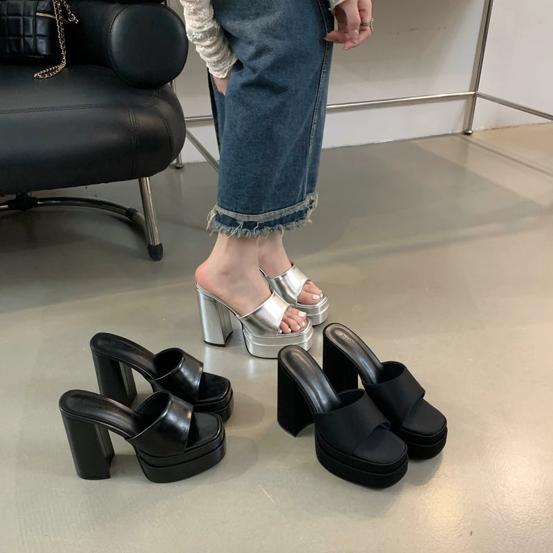 Block Heels Slippers