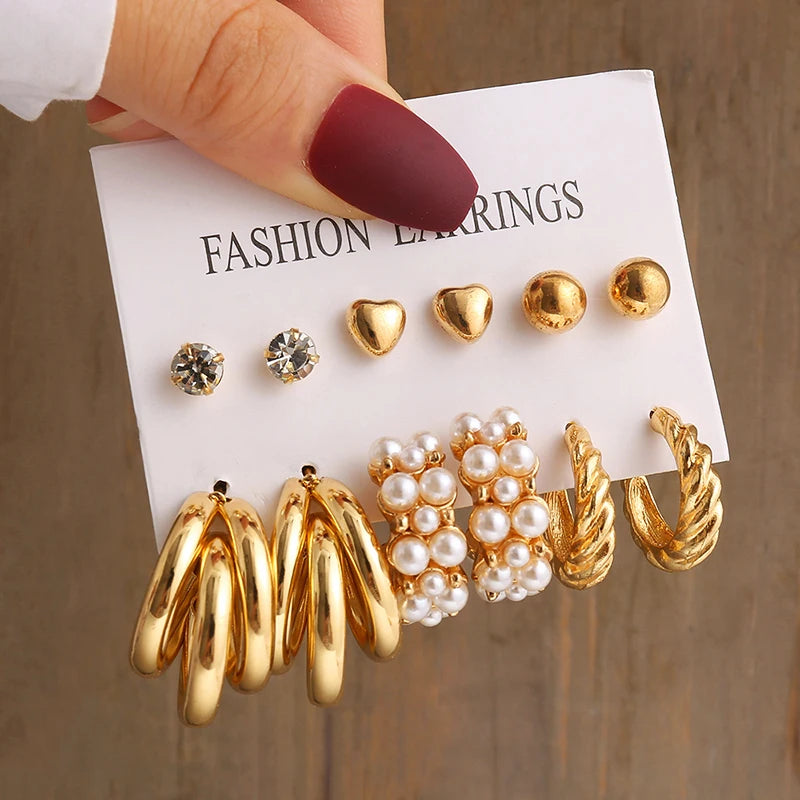 Pearl Earrings Set