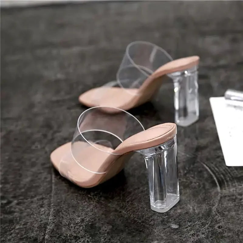Open Toe Transparent High Heels