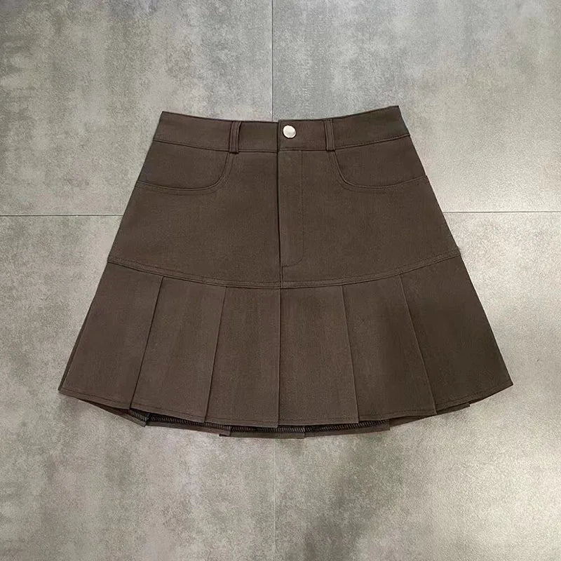 High Waist Pleated Skirt