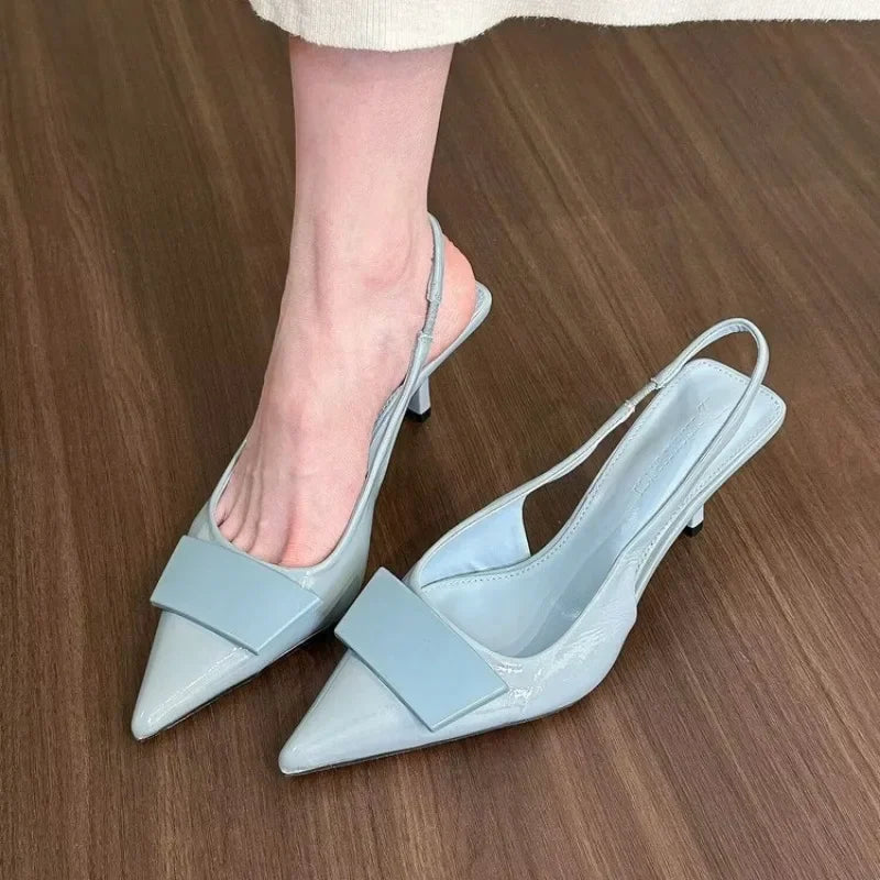 Square Buckle Pointed Toe Sandals
