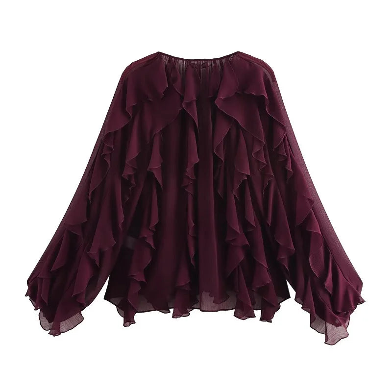 Ruffle Womens Top