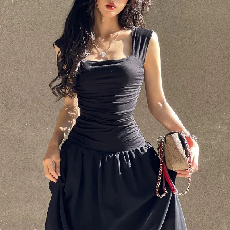 Elegant Long Ruched Bodycon Maxi Dress