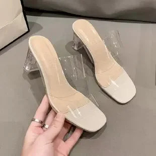 Open Toe Transparent High Heels
