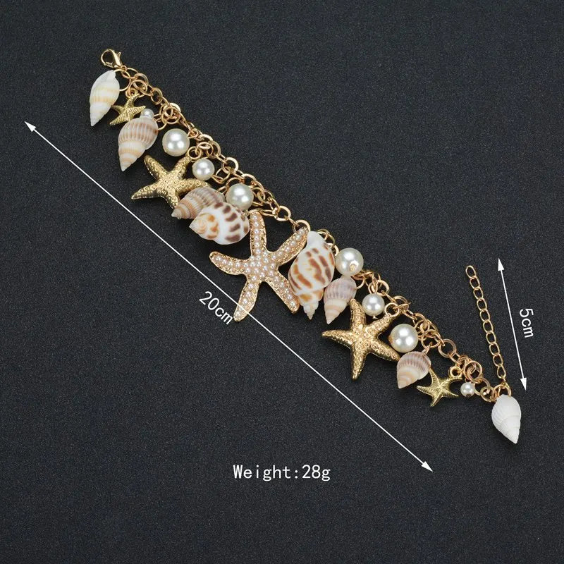 Starfish Shell Charm Bracelets