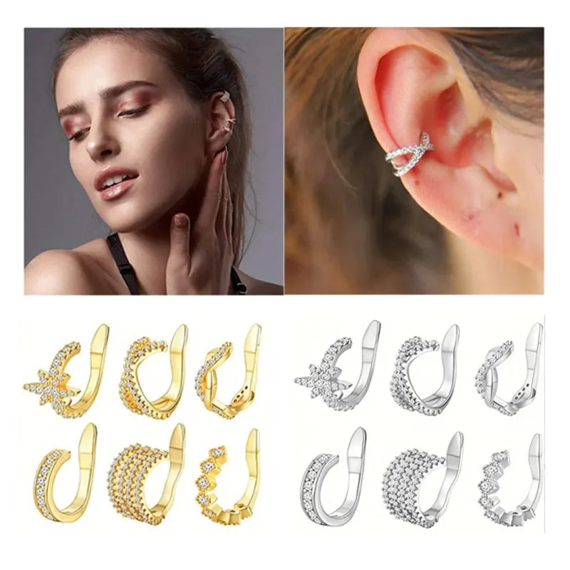 Metal Leaf Earcuff Clips On Earrings
