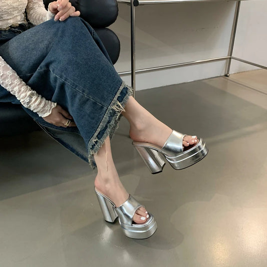 Block Heels Slippers